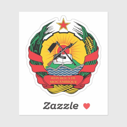 Wapen van de Republiek Mozambique Sticker (Vel)