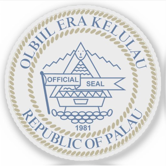 Wapen van de Republiek Palau Sticker (Voorkant)