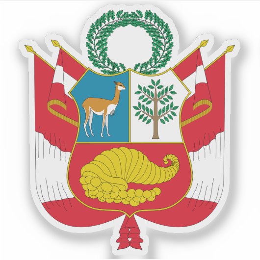 Wapen van de Republiek Peru Sticker (Voorkant)