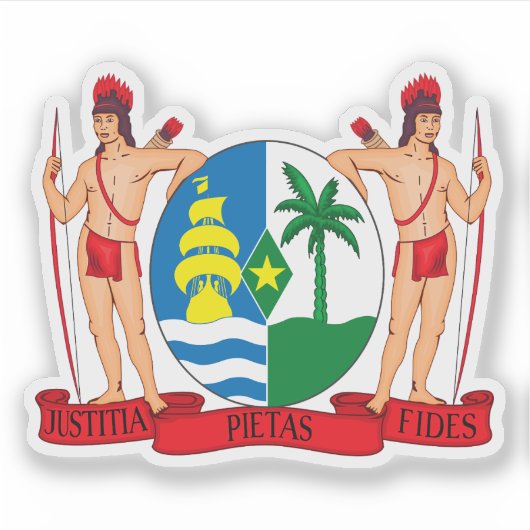 Wapen van de Republiek Suriname Sticker (Voorkant)