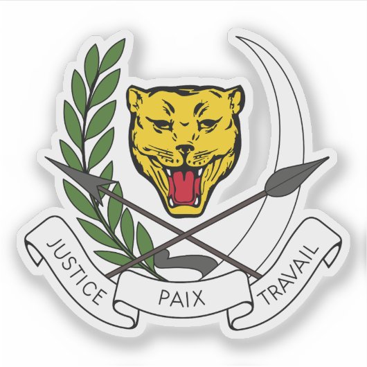 Wapen van de Republiek Zaïre (DR Congo, 1971–1997) Sticker (Voorkant)