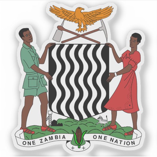 Wapen van de Republiek Zambia Sticker (Voorkant)