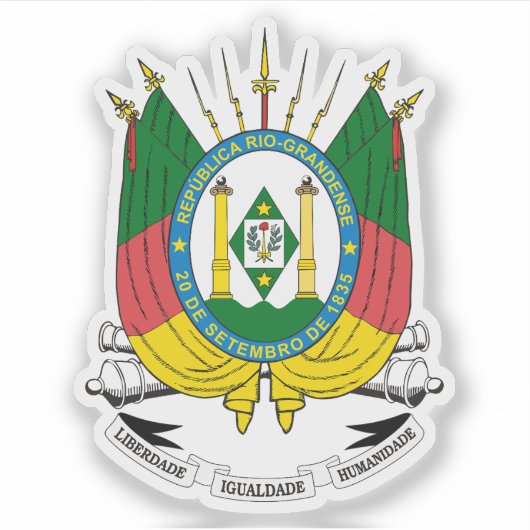 Wapen van de staat Rio Grande do Sul Sticker (Voorkant)
