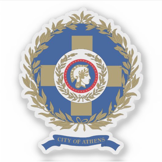 Wapen van de stad Athene, Griekenland Sticker (Voorkant)