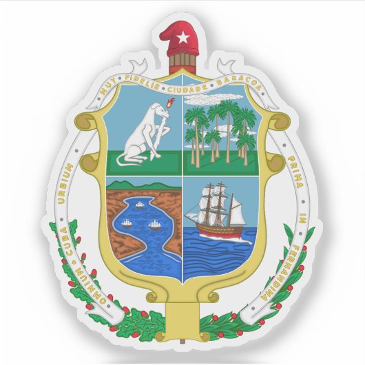 Wapen van de stad Baracoa, Cuba Sticker (Voorkant)
