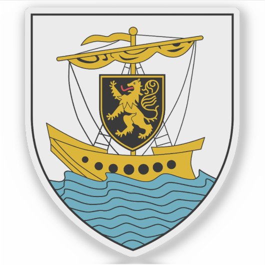 Wapen van de stad Galway Sticker (Voorkant)