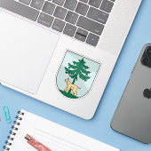 Wapen van de stad Jēkabpils, Letland Sticker (Laptop met iPhone)