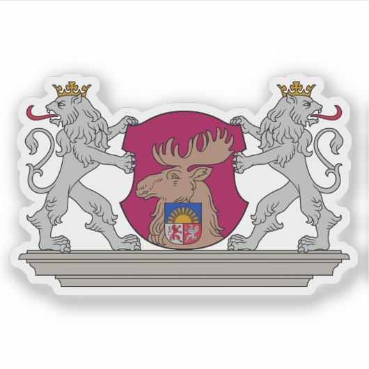 Wapen van de stad Jelgava, Letland Sticker (Voorkant)