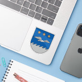Wapen van de stad Jūrmala, Letland Sticker (Laptop met iPhone)