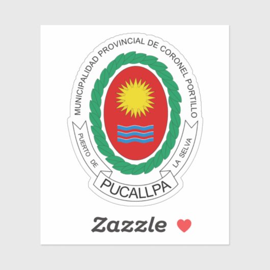 Wapen van de stad Pucallpa, Peru Sticker (Vel)