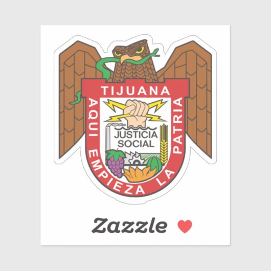 Wapen van de stad Tijuana, Mexico Sticker (Vel)