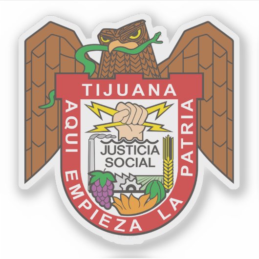Wapen van de stad Tijuana, Mexico Sticker (Voorkant)