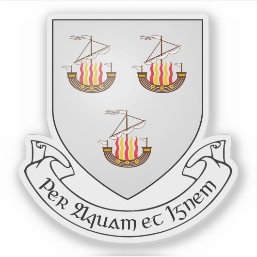 Wapen van de stad Wexford Sticker (Voorkant)