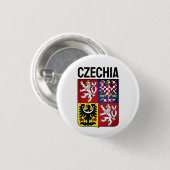 wapen van de Tsjechische Republiek Ronde Button 3,2 Cm (Voorkant /achterkant)