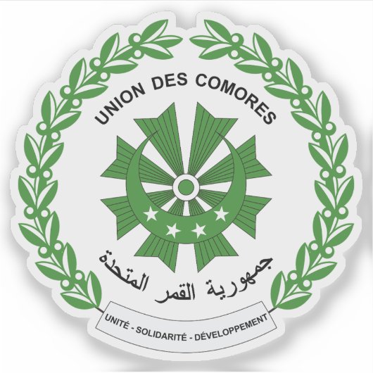 Wapen van de Unie van de Comoren Sticker (Voorkant)