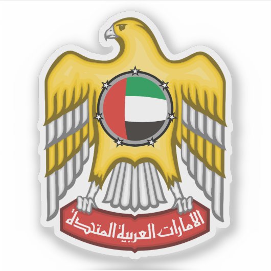 Wapen van de Verenigde Arabische Emiraten (VAE) Sticker (Voorkant)