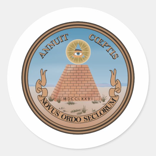 Wapen van de Verenigde Staten Ronde Sticker (Voorkant)