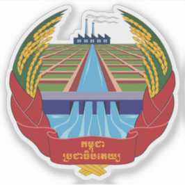 Wapen van Democratisch Kampuchea (1975-1979) Sticker