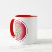 Wapen van Denemarken Cirkelvorm  Mok (Voorkant links)