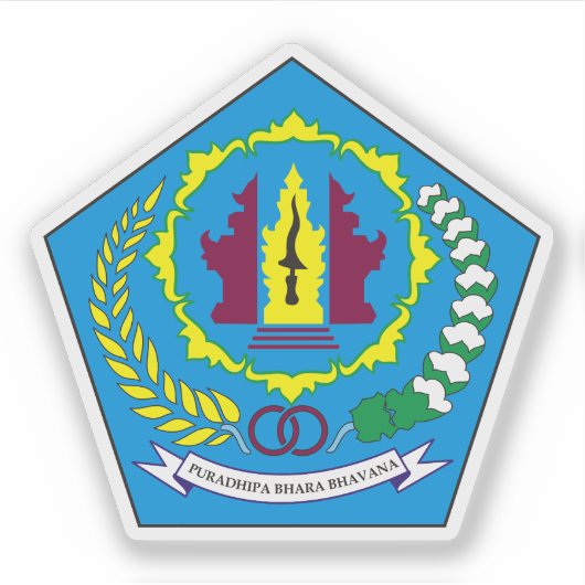Wapen van Denpasar, Indonesië Sticker (Voorkant)