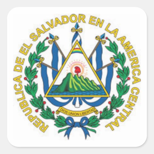 Wapen van El Salvador Vierkante Sticker (Voorkant)