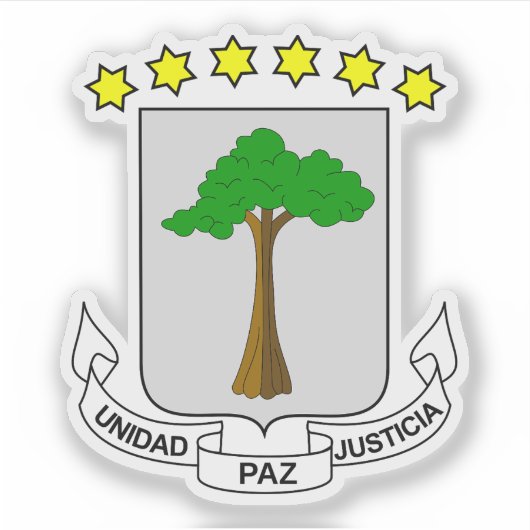 Wapen van Equatoriaal-Guinea Sticker (Voorkant)
