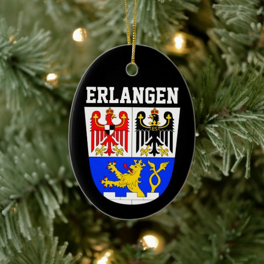 Wapen van Erlangen, DUITSLAND Keramisch Ornament (Boom)
