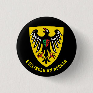 Wapen van Esslingen am Neckar, Duitsland Ronde Button 3,2 Cm