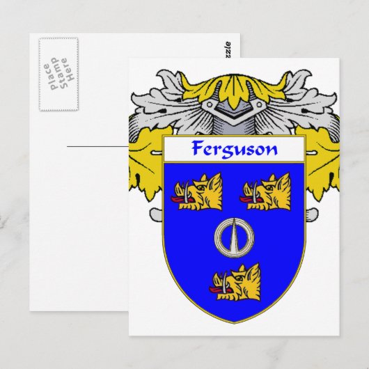 Wapen van Ferguson/familiewapen (Mantled) Briefkaart (Voorkant / Achterkant)