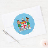 Wapen van Fiji, Fiji Ronde Sticker (Envelop)