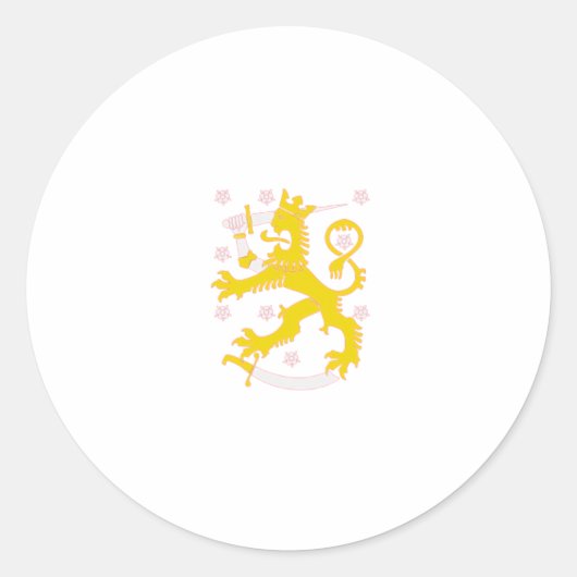 Wapen van Finland Ronde Sticker (Voorkant)