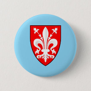 Wapen van Florence Rode Florentijnse lelie Ronde Button 5,7 Cm