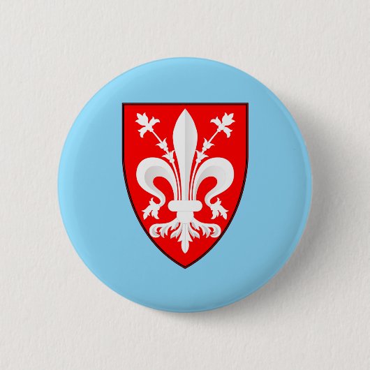 Wapen van Florence Rode Florentijnse lelie Ronde Button 5,7 Cm (Voorkant)