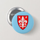 Wapen van Florence Rode Florentijnse lelie Ronde Button 5,7 Cm (Voorkant /achterkant)