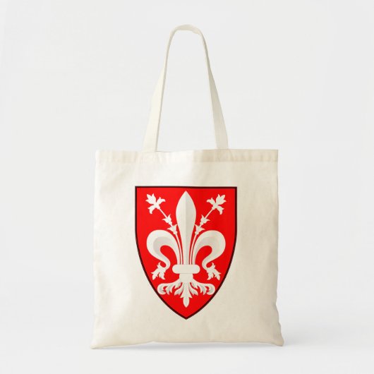 Wapen van Florence Rode Florentijnse lelie Tote Bag (Voorkant)