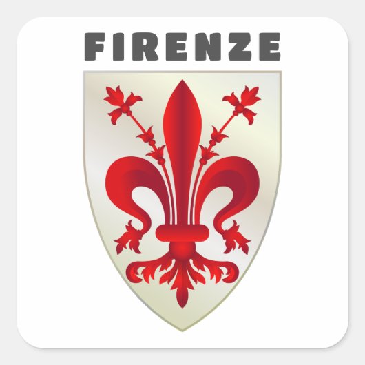 Wapen van Florence Vierkante Sticker (Voorkant)