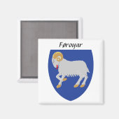 Wapen van Føroyar - Faeröer Magneet (Voorkant / Achterkant)