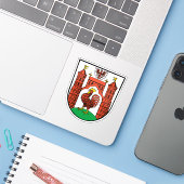 Wapen van Frankfurt an der Oder, Duitsland Sticker (Laptop met iPhone)