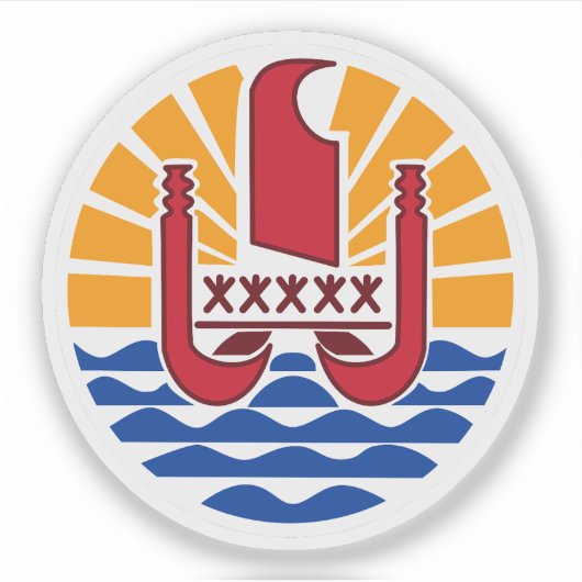 Wapen van Frans-Polynesië Sticker (Voorkant)