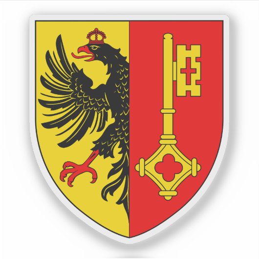 Wapen van Genève, Zwitserland Sticker (Voorkant)