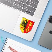 Wapen van Genève, Zwitserland Sticker (Laptop met iPhone)