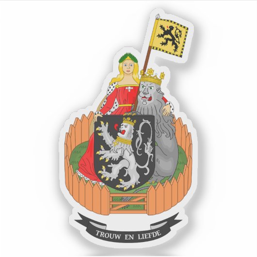 Wapen van Gent, België Sticker (Voorkant)