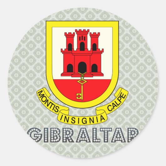 wapen van Gibraltar Ronde Sticker (Voorkant)