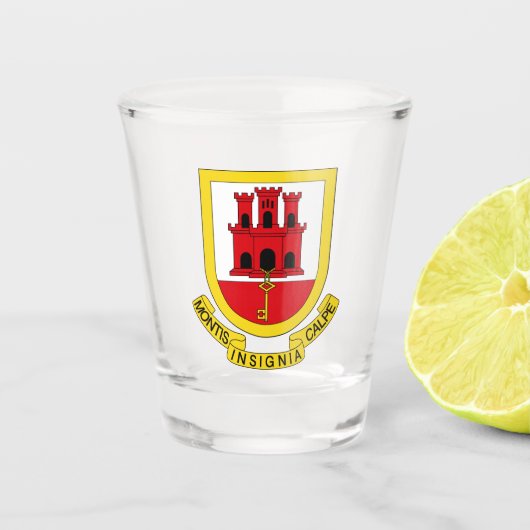 Wapen van Gibraltar Shot Glas (Voorkant)