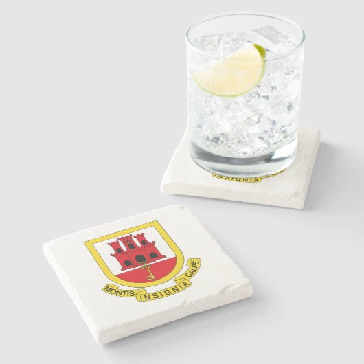 Wapen van Gibraltar Stenen Onderzetter (Zijkant)