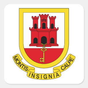 Wapen van Gibraltar Vierkante Sticker