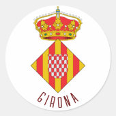 Wapen van Girona Ronde Sticker (Voorkant)