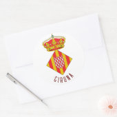 Wapen van Girona Ronde Sticker (Envelop)