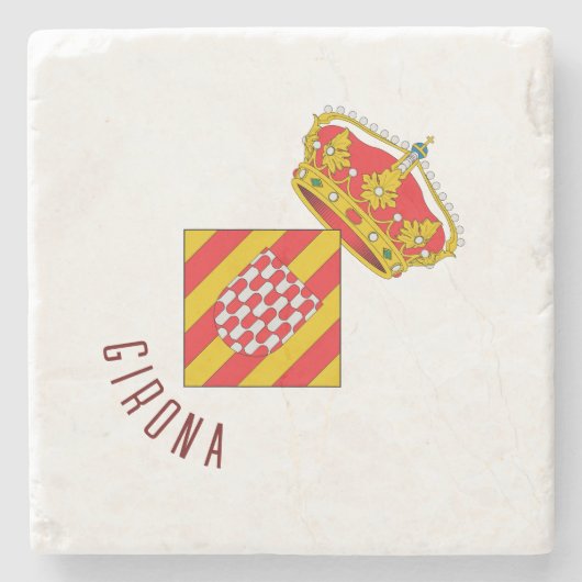 Wapen van Girona Stenen Onderzetter (Voorkant)