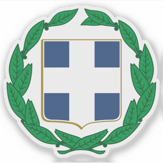 Wapen van Griekenland (gekleurde versie) Sticker (Voorkant)